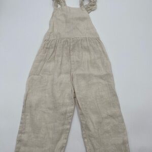 Zara Kids Cream Linen Overalls size 2-3